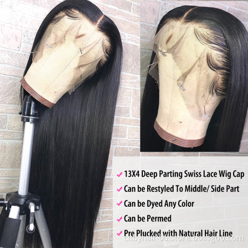 100 Handmade transparent luxury full lace wigs, 100% silky straight virgin Brazilian human hair wig vendors